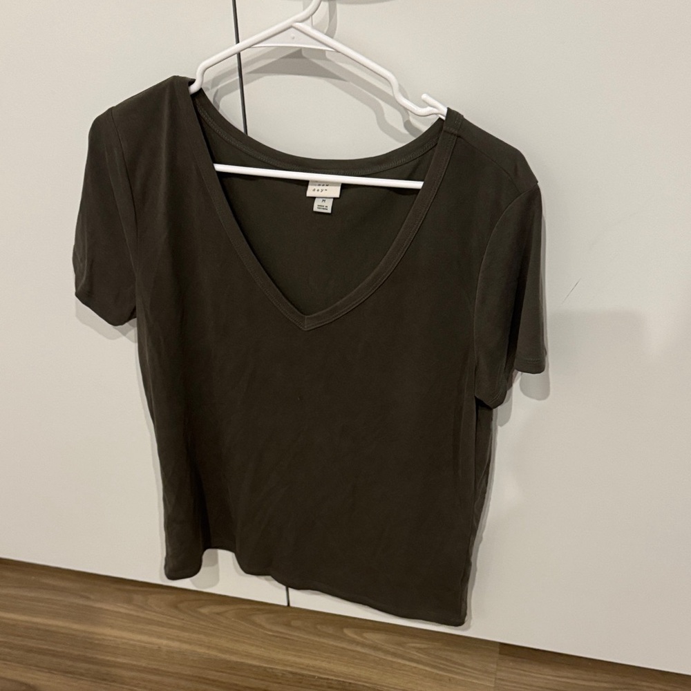 a new day Olive V-Neck Short Sleeve Tee